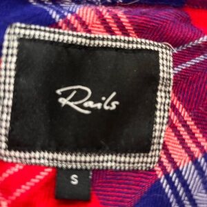 Rails Vibrant Red and Blue Checkered Top